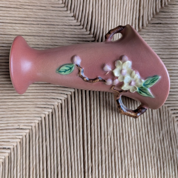 Roseville Pink Apple Blossom Vase - Picture 3 of 7